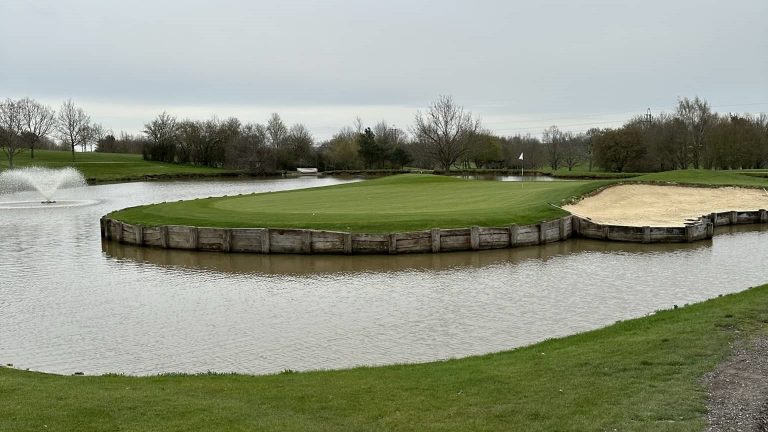 The island green at Toot Hill Golf Club