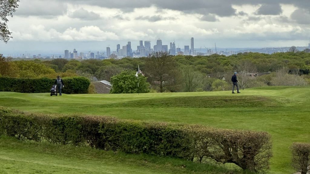 View of the London skyline from West Essex Golf Club